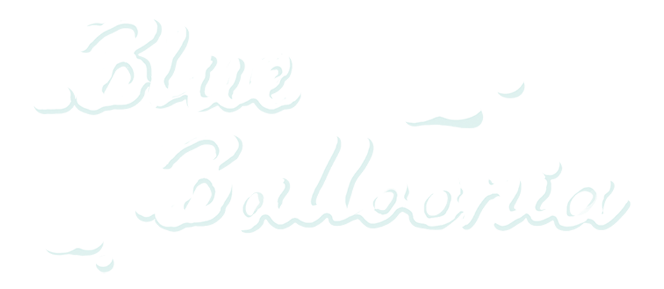 Blue Ballonia cartoon cloudy logo